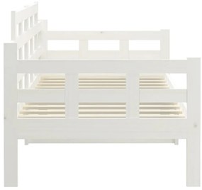 Sofá-cama 90x200 cm madeira de pinho maciça branco