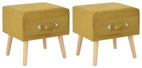 vidaXL Mesas-de-cabeceira 2 pcs 40x35x40 cm veludo mostarda