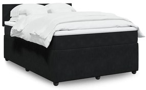 Cama com molas/colchão 160x200 cm veludo preto