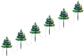 Árvores de Natal de caminho 6 pcs 45 cm PVC luzes LED multicor