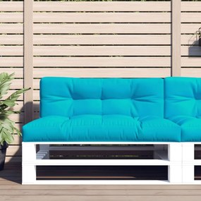 vidaXL Almofadões para sofás de paletes 2 pcs tecido turquesa