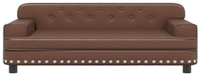 Cama para cães 90x53x30 cm couro artificial castanho