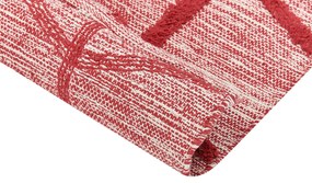 Tapete de algodão vermelho 80 x 150 cm SIVAS Beliani