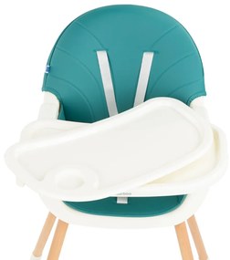 Cadeira refeição para bebé 2 em 1 Nutri Wood Verde Petróleo