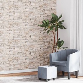 vidaXL Papel parede 3D c/ aspeto de pedra não-tecido cinzento e bege
