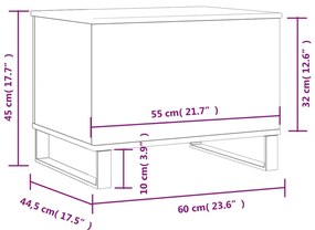 Mesa de centro 60x44,5x45 cm derivados de madeira cinza sonoma