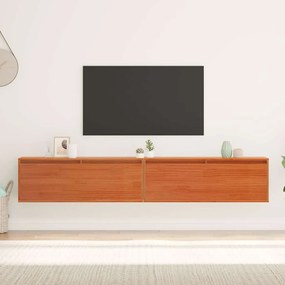 vidaXL Armário de Parede 2 pcs Marrom Cera 200 x 29,5 x 35 cm