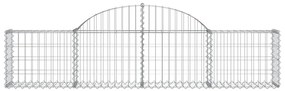 Cestos gabião arqueados 2 pcs 200x30x40/60 cm ferro galvanizado
