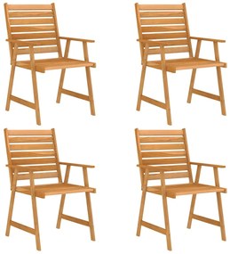 5 pcs conjunto de jantar para jardim madeira de acácia maciça