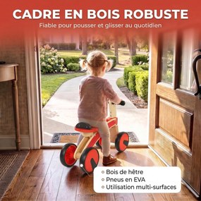 Carro de Passeio andarilho para Crianças, 52 x 33 x 38,5 cm, Rodas em EVA, Vermelho