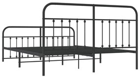Estrutura de cama sem colchão com pés 180x200 cm preto