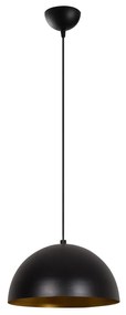 Candeeiro de Teto Sivani – Preto e Dourado – Diâmetro 30 cm, Altura 11
