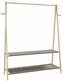 Roupeiro com prateleiras 132x45,5x150,5 cm bambu