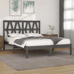3103995 vidaXL Estrutura de cama 120x200 cm madeira de pinho maciça cinzento