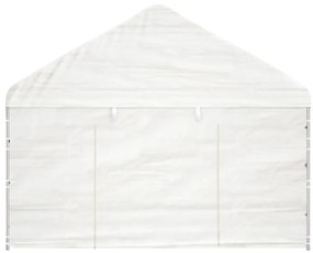 Gazebo com telhado 4,08x2,23x3,22 m polietileno branco