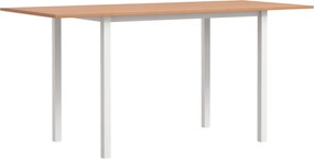 Mesa de jantar extensível, mesa de cozinha de design moderno com tampo grande para 6 pessoas e estrutura em aço castanho (CADEIRAS NÃO INCLUÍDAS)