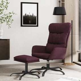 vidaXL Cadeira de descanso com banco tecido roxo