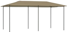Gazebo 2,98x5,3x2,59 m 160 g/m² cinzento-acastanhado