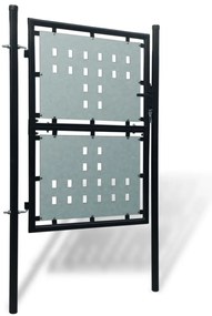 Portão de cerca com porta única 100x200 cm preto