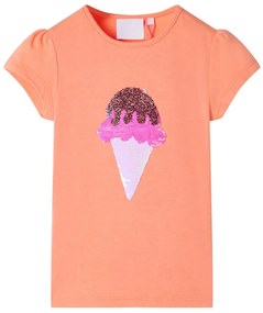 T-shirt para criança laranja-néon 104