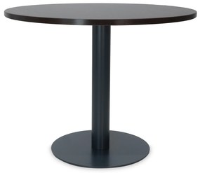 Mesa de Reunião Redonda 1000x750 mm – Tampo Wengue em Melamina, Estrutura Antracite