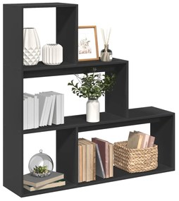 vidaXL Estante divisória 3 níveis 123x29x123cm derivados madeira preto