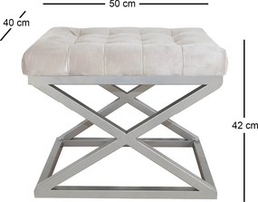 Pouffe Capraz – Dark White – 50x42x40 cm