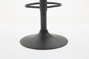 Banco de bar Braga em couro sintético e com estrutura preta 51 x 89-109 x 52 cm Branco
