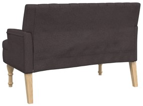 Banco c/ almofadões 113x64,5x75,5 cm tecido castanho-escuro