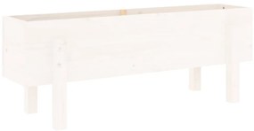 Canteiro elevado de jardim 101x30x38 cm pinho maciço branco