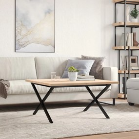 Mesa de centro estrutura em X 90x90x45,5 cm pinho/aço