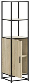 Armário alto 35,5x35x139 cm madeira e metal carvalho sonoma