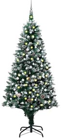 vidaXL Árvore Natal artificial com LEDs e bolas e pinhas 240 cm