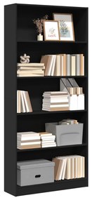 vidaXL Estante 80x24x176 cm derivados de madeira preto