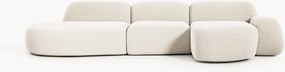 Sofá de canto modular em bouclé com chaise longue Wolke (4 lugares)