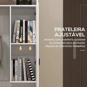 HOMCOM Armário Multiuso com 2 Portas Compartimento Aberto e Prateleira