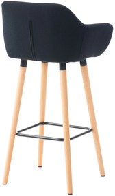 Banco de bar Grant em tecido e com estrutura de Cor Natural 55 x 99 x 46 cm Preto