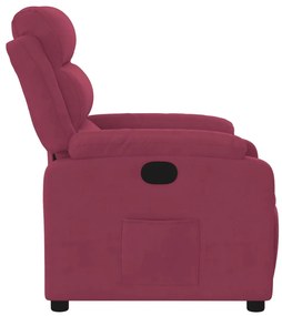 Poltrona reclinável veludo vermelho tinto