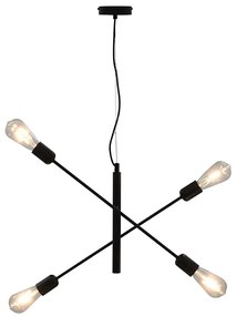 Candeeiro teto c/ lâmpadas incandescência 2 W preto E27
