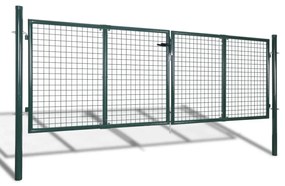 Portão de cerca 306x150 cm aço verde