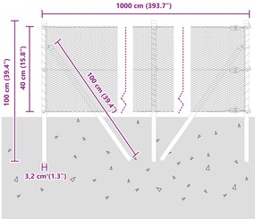 Cerca Hexagonal vidaXL Verde 0.4x10 m Aço
