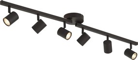 Foco de Teto Moderno Preto 6 Luzes GU10 50mm com Retroiluminação e Interruptor de 3 Posições - Back Up