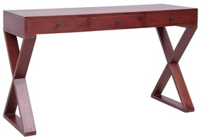 vidaXL Secretária 115x47x77 cm madeira de mogno maciça castanho