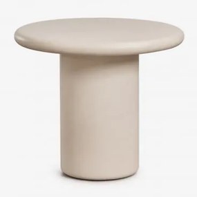 Mesa De Jardim Redonda Em Cimento Namara Ø90 Cm & Tapioca Bege - Sklum