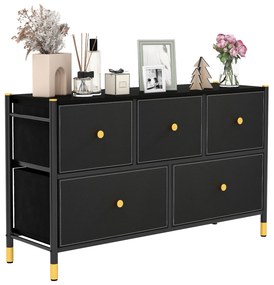 Organizador de armazenamento de cômoda de chão com 5/6/8 gavetas com compartimentos de tecido e estrutura de metal - 6 gavetas