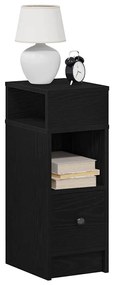 Mesa de cabeceira com gaveta 25x31x66 cm preto