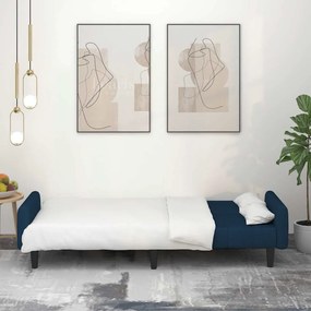Sofá-cama de 2 lugares veludo azul