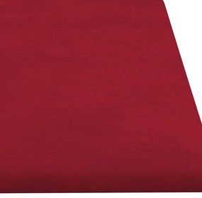 Painel parede 12 pcs 60x15 cm veludo 1,08 m² vermelho tinto