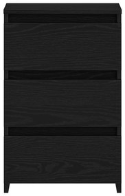 Criado-mudo vidaXL Preto Carvalho 40x35x62,5 cm em Madeira engenheirad