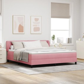 Cama Box com Colchão vidaXL Rosa 180x200 cm Veludo